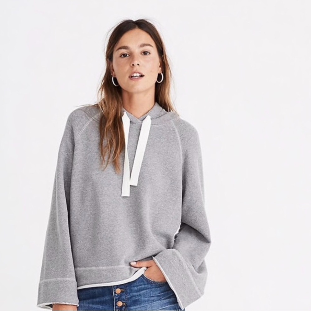 Madewell x mile(s) Raw-Edge Oversized Hoodie Sweatshirt